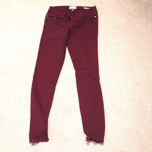 Frame denim Le Skinny de Jeanne Size 26 maroon color